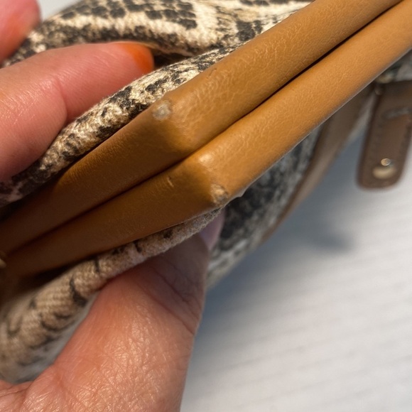 NINE WEST snakeskin print clutch canvas purse - Picture 9 of 16